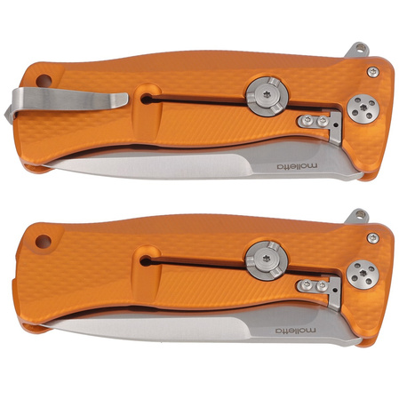 LionSteel Knife SR11A Orange Aluminium, Satin Sleipner by Molletta (SR11A OS)