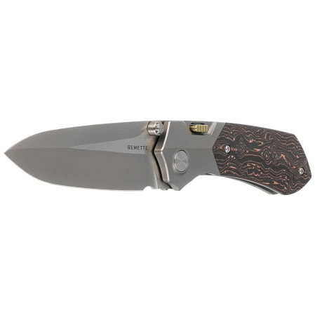 Nóż składany Remette RT-Meteor Gray Titanium/Copper Carbon Fiber, Pearlescent M390 (RTPT-D)