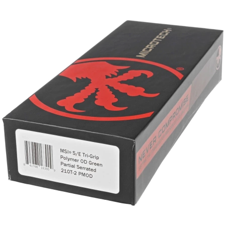 Microtech MSI S/E Ram-Lok OD Green Tri-Grip Polymer, Black/Satin P/S M390MK by Tony Marfione (210T-2PMOD)