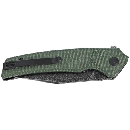 Civivi Knife Tranquil Green Canvas Micarta, Black Hand Rubbed Damascus (C23027-DS1)