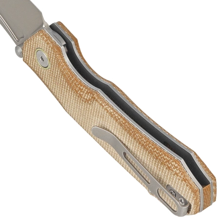 Nóż składany Remette Rhino MC319BR Brown Micarta, Stonewashed 14C28N