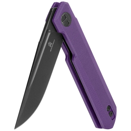 Bestechman Mini Dundee DD Knife Purple G10, Black PVD D2 by Ostap Hel (BMK08D)