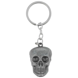 Barbaric Skull Key-Ring Old Silver Zamak (16217-SI)