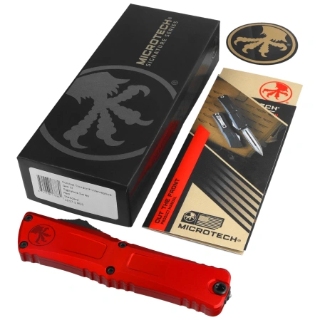Nóż automatyczny OTF Microtech Combat Troodon Gen III Interceptor Signature Red Aluminum, Black M390MK by Tony Marfione (1217-1RDS)