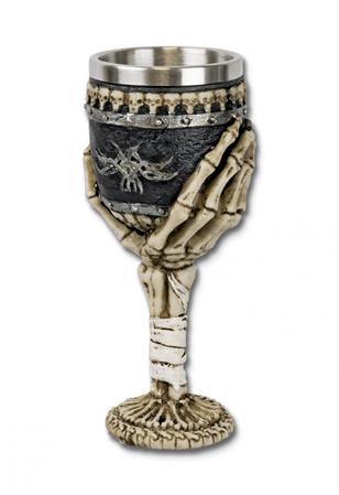 Tole 10 Imperial Skeleton Goblet Black/Silver Resin (39037)