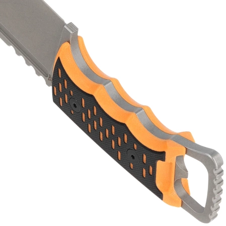 Midgards Messer Njord XXL Black/Orange G10, Stonewashed CPM 3V knife (MM003)