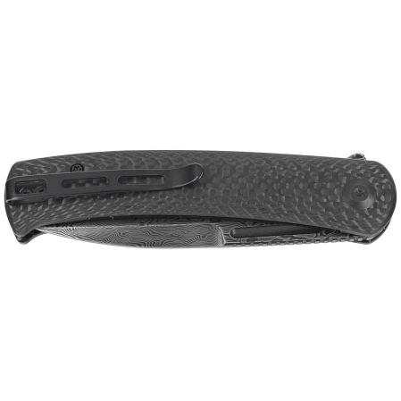 Civivi Caetus Knife Twill Carbon Fiber, Black Hand Rubbed Damascus (C21025C-DS1)