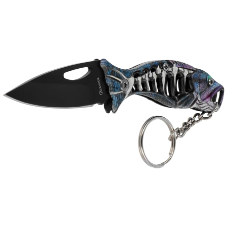 Martinez Albainox Fishing Knife Key-ring Blue Aluminum, Black 3Cr13MoV (18504-BL)