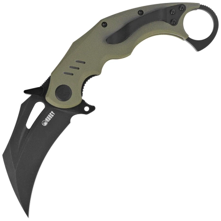 Nóż składany Kubey Wrath Green G10, Blackwashed 14C26N by MUZI Design (KU261F)