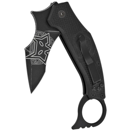 FOX Knife Moa Black G10, Black Stonewashed N690Co by Jared Wihongi (FX-653)