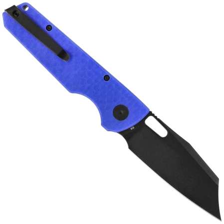 Bestechman Guardian Knife Blue G10 w/ Carbon Fiber Pattern, Black PVD D2 (BMK11G)