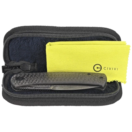 Civivi Caetus Knife Twill Carbon Fiber, Black Hand Rubbed Damascus (C21025C-DS1)