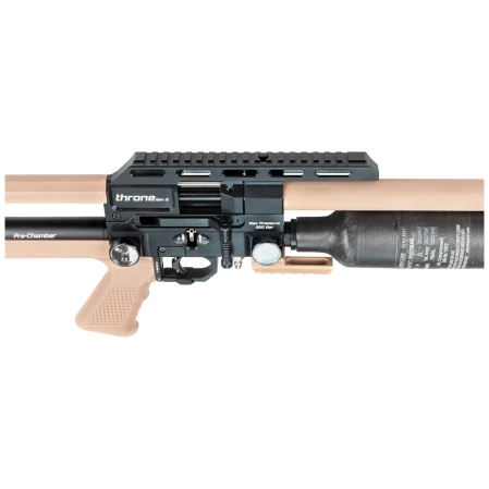 Reximex Throne Gen 2 FDE Carbon 4.5mm PCP Air Rifle with Regulator and Sound Moderator