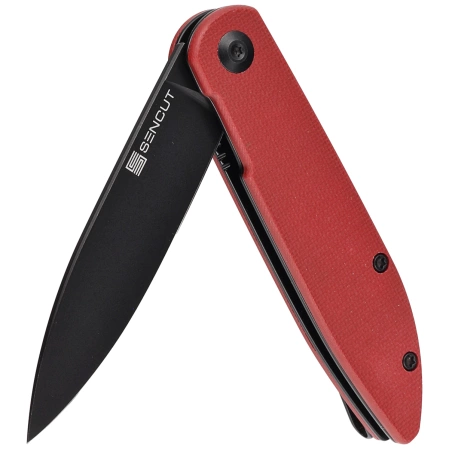 Sencut Bocll II Burgundy G10, Black Stonewashed D2 by Brad Zinker knife (S22019-3)