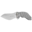 Fox Flipper Knife Gray Titanium, Satin N690Co by Jens Ansø (FX-302)