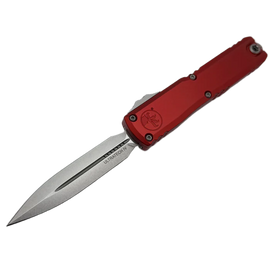 Microtech Ultratech Gen IV D/E OTF Knife Red Aluminum, Stonewashed M390MK by Tony Marfione (11224-10RD)