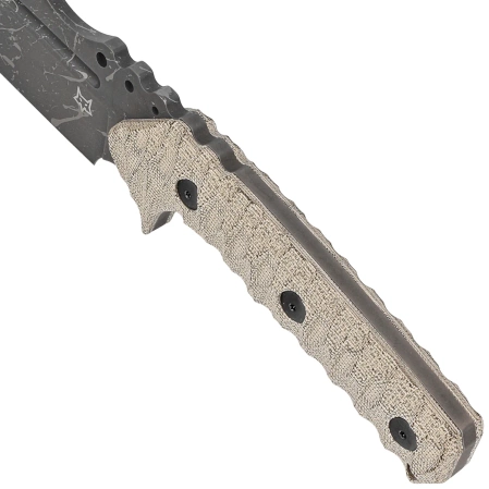 Fox URO Knife OD Green Canvas Micarta, Acid Washed Niolox by Wander Tactical (FX-623 ODA)