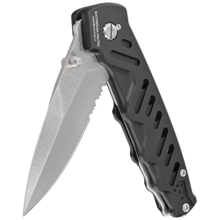 Extrema Ratio Caimano Nero N.A. Black Aluminum Knife, Satin N690 (04.1000.0166/SAT/BLK)