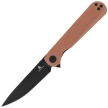 Bestechman Flick Knife Brown G10, Black PVD D2 by Ostap Hel (BMK13G)