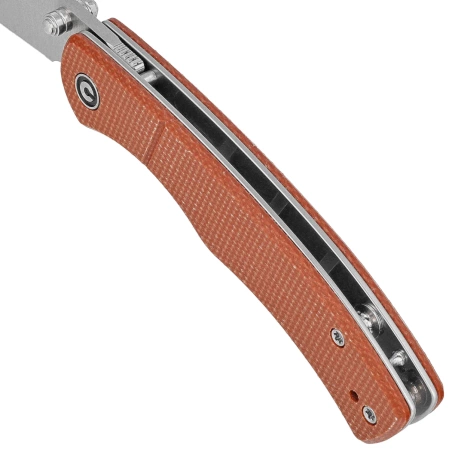 Civivi Clingman Knife Brown Canvas Micarta, Satin Nitro-V by Taylor Martin Best Damn EDC (C23065-3)