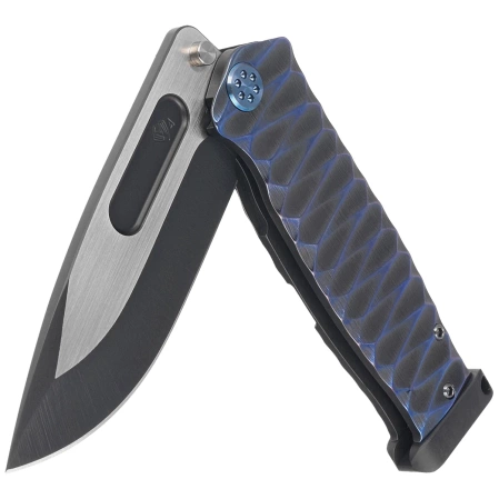 Medford USMC FF Black/Blue-Violet ''Diamond Head'' Titanium, Flm HW/Clip, Black DLC/Satin S45VN by Greg Medford (MK2044PQ-31A6-TFCF-PP)