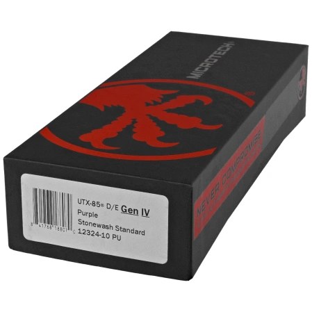 Microtech UTX-85 Gen IV D/E OTF Knife Purple Aluminum, Stonewashed M390MK by Tony Marfione (12324-10PU)