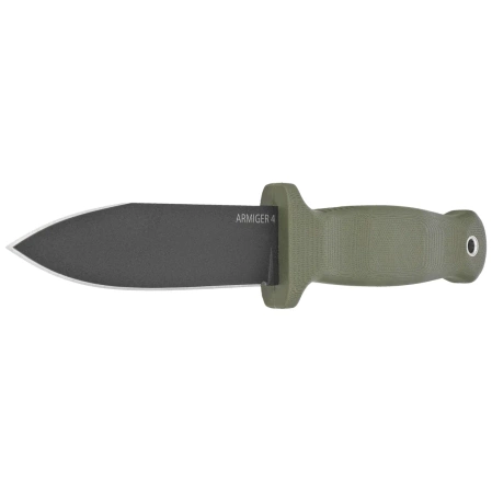 Demko Armiger 4 Spear Point Knife OD Green TPR, Black Powder Coated 80CrV2 by Andrew Demko (ARM4-80CrV2-OD-SPR)
