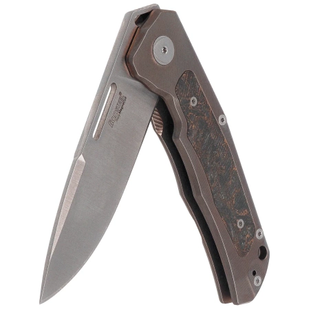 Nóż składany LionSteel Q4ttro Bronze Titanium/Fat Carbon, Satin MagnaCut by Molletta (Q4 BR)