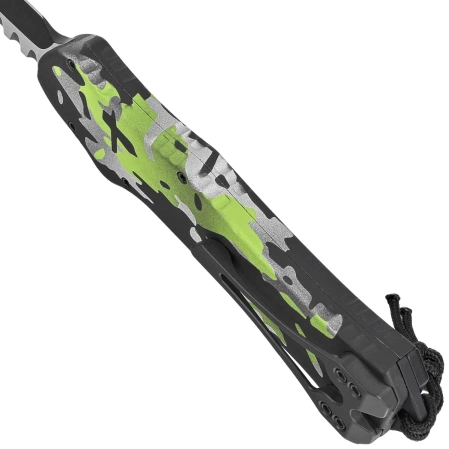 Nóż automatyczny OTF Heretic Hydra R/E Heretic Camo Aluminium, Black/Satin MagnaCut by Tony Marfione Jr.