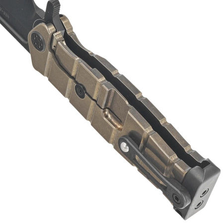 Nóż składany Medford USMC FF Bronze Titanium, Black DLC HW/Clip, Black DLC S45VN by Greg Medford (MK2044PQ-36A1-TPCP-PP)