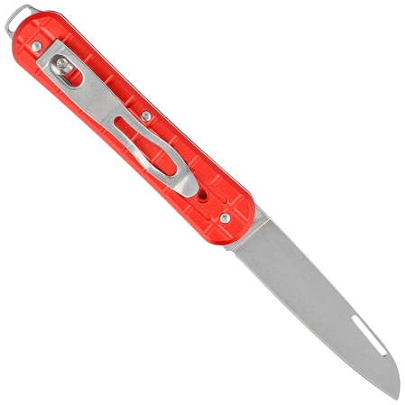 Fox Vulpis Grenade Pattern Red Aluminum Knife, Polished N690Co (FX-VPGP130 RD)
