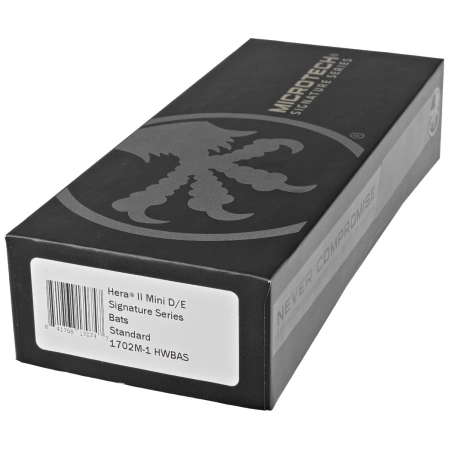 Nóż automatyczny OTF Microtech Hera II Mini D/E Signature Halloween Purple Bats Aluminium, Satin M390MK by Tony and Sean Marfione (1702M-1HWBAS)