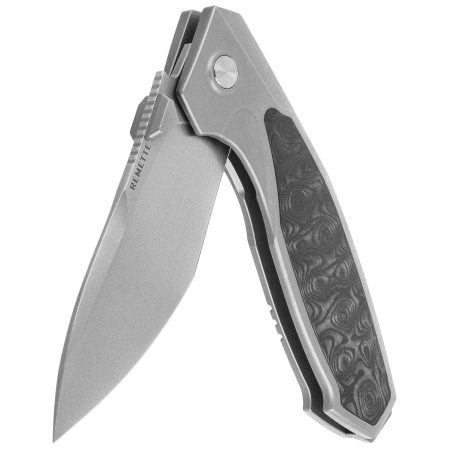 Nóż składany Remette Kingfisher Titanium/Carbon Fiber, Hand Grinding M390 (RTKF4)