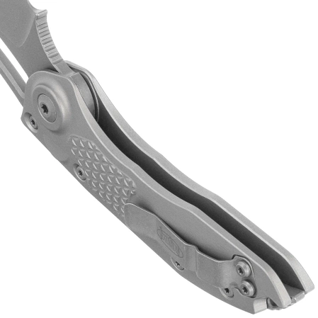 Microtech Stitch-A S/E Automatic Knife Natural Clear Aluminum, Apocalyptic M390 by Borka Blades and Tony Marfione (169-10APNC)