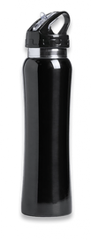 Barbaric Sports Stainless Bottle with Straw 800 ml, Black Glossy (40068)