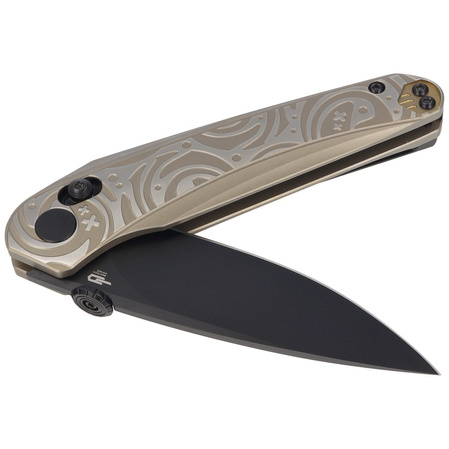 Bestech Mothus Light Bronze Titanium, Black PVD M390 by Kombou Knife (BT2206C)