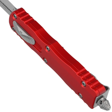 Microtech Dirac D/E OTF Knife Red Aluminum, Stonewashed M390 by Tony Marfione (225-10RD)