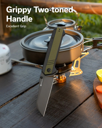 Nóż składany Sencut Draxor Green/Black G10, Black 9Cr18MoV (S24035-2)