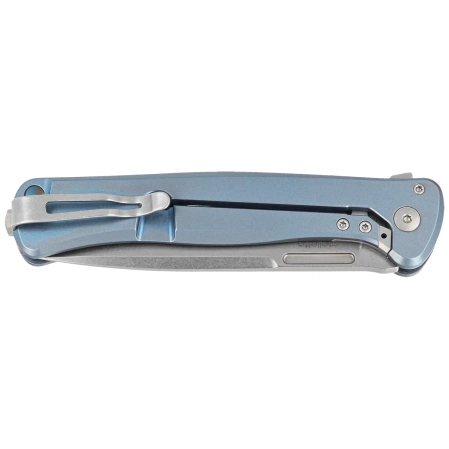 LionSteel Skinny Knife Blue Titanium/Blue Dark Matter Carbon Fiber, Stonewashed MagnaCut by Molletta (SK01 BL)