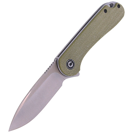 CIVIVI Knife Elementum Flipper Olive Micarta, Satin Finish (C907S)
