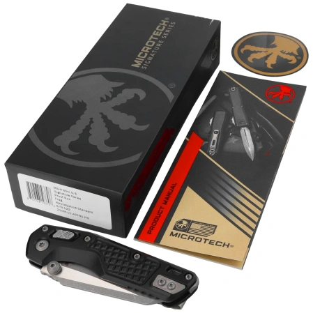 Microtech MSI Mini S/E Signature Proof Run Knife Frag Black Aluminium, Apocalyptic M390MK by Tony Marfione (210M-10APFRSPR)