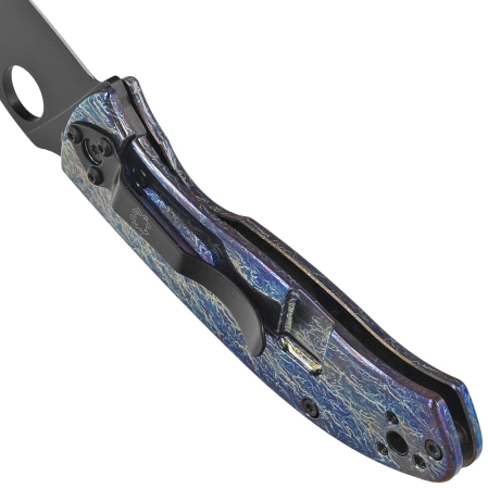 Spyderco Tenacious R.I.L. Knife Disarray Titanium, Black D2 by Eric Glesser (C122TIBLBKD2P)