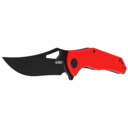 Kubey Knife Phemius Red G10, Black Stonewashed 14C28N (KU149F)