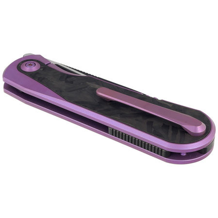 WE Knife Baloo Purple Titanium / Shredded Carbon Fiber, Black Stonewashed CPM 20CV by Ostap Hel (WE21033-3)