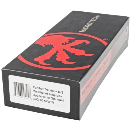 Microtech Combat Troodon D/E Weathered Turquoise Aluminium, Apocalyptic M390 by Tony Marfione OTF automatic knife (142-10APWTQ)