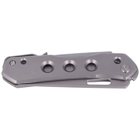 WE Knife Vision R Gray Titanium, Silver Bead Blasted CPM 20CV by Snecx Tan (WE21031-1)