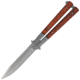 Nóż motylek Martinez Albainox Balisong Red Micarta, Satin 3Cr13Mov (02071)
