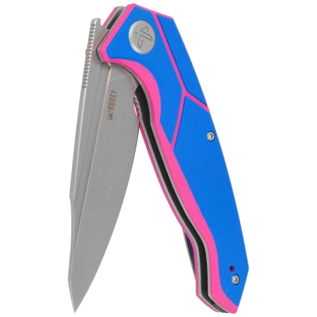 Nóż składany Kubey RBC-1 Blue / Pink G10, Stonewashed 14C28N by Sherif Manganas (KU373C)