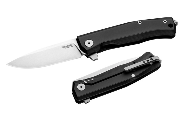 LionSteel Myto Knife Black Aluminum, Stonewashed M390 by Molletta (MT01A BS)