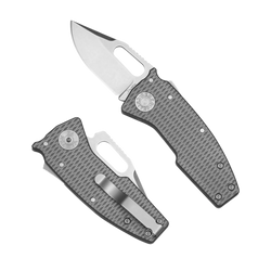 Demko Nano-Shark CP Milled Titanium, Stonewashed CPM 20CV by Andrew Demko (NANO-20CV-Milled TI-CP)